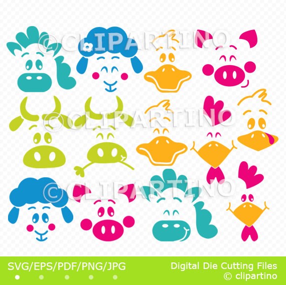 Download Farm Animals Svg Face Farm Animals Svg Cut File Farm Animals Etsy