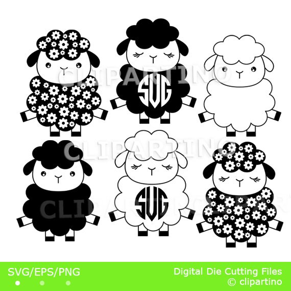 Download Sheep Svg Lamb Baby Svg Monogram Outline File For Cricut Etsy