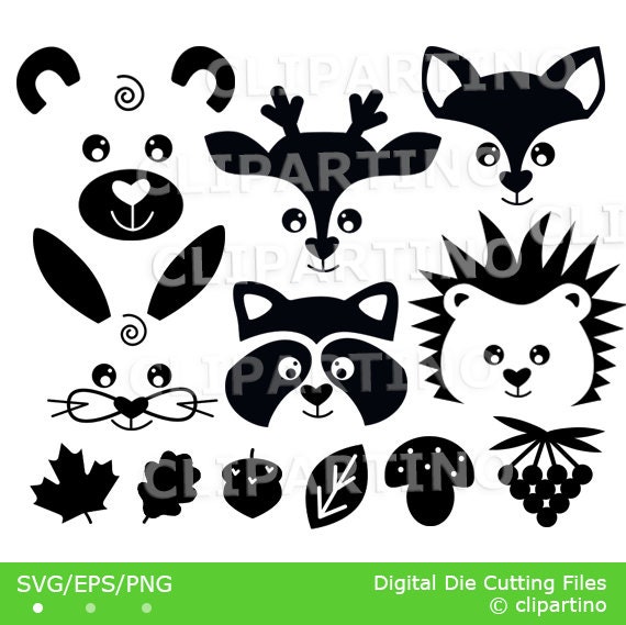 Download Forest Animals Svg Woodland Animals Svg Face Raccoon Hedgehog Etsy