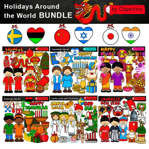 Holidays Around The World Clip art BUNDLE clipart Commercial | Etsy