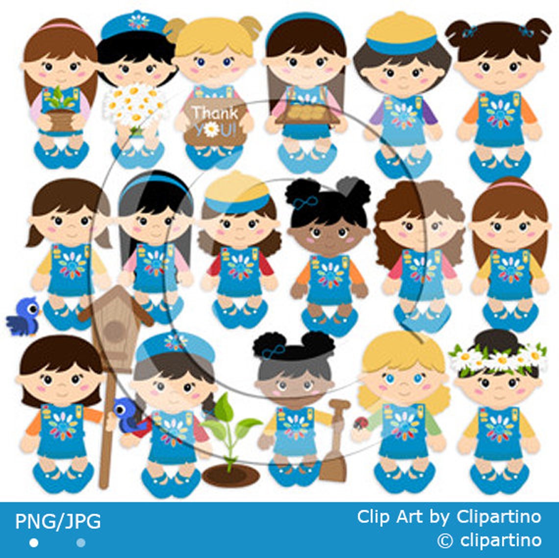 Daisy Girl Scout Clipart Scout Girl Clip Art Commercial Use Etsy UK