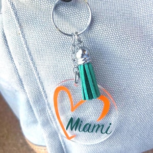 Personalized College Keychain with Heart: School Pride Accessory