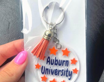 Personalized College Keychain - Custom Name, Color & Tassel Options | Perfect Graduation Gift | School Spirit Merch | High school Grad Gift
