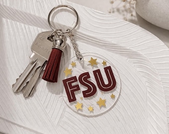 Personalized College Keychain - Custom Name, Color & Tassel Options | Perfect Graduation Gift | School Spirit Merch | High school Grad Gift