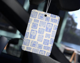 Coastal Summer Themed Car Air Freshener - Seashells, Ocean Vibes, Gift for Beach Lovers, Car Accessories, Beach Inspired Hanging Fragrance