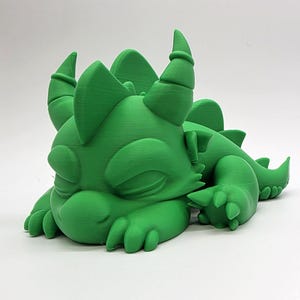 Sleeping Baby Dragon Sculpture | 16+ Colors | 6" Long | Wingless Dragon Figurine | Kids Room Decor