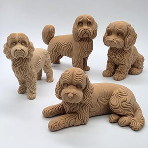 Cavapoo Sculpture | Poodle Mix Dog Lover Gift, 4 Poses, 20+ Colors
