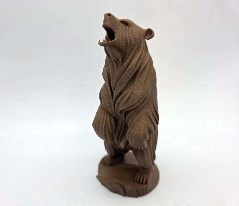 Hand Rearing Bear Wood Carved Rearing Grizzly Bear Statue - 6