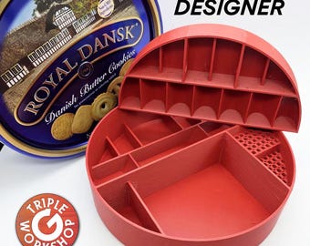 Cookie Box Sewing Kit - 2 Tier Organizer | Choose: With Tin OR Insert Only | 2 Layout Options