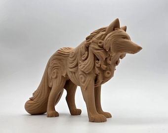 Standing Arctic Wolf Sculpture - 6" Long - 16 Colors Available