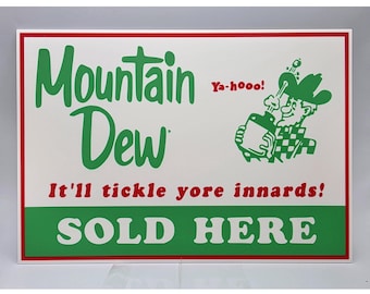 Classic Mountain Dew Sign - Backlight Ready - 9 or 12" Wide