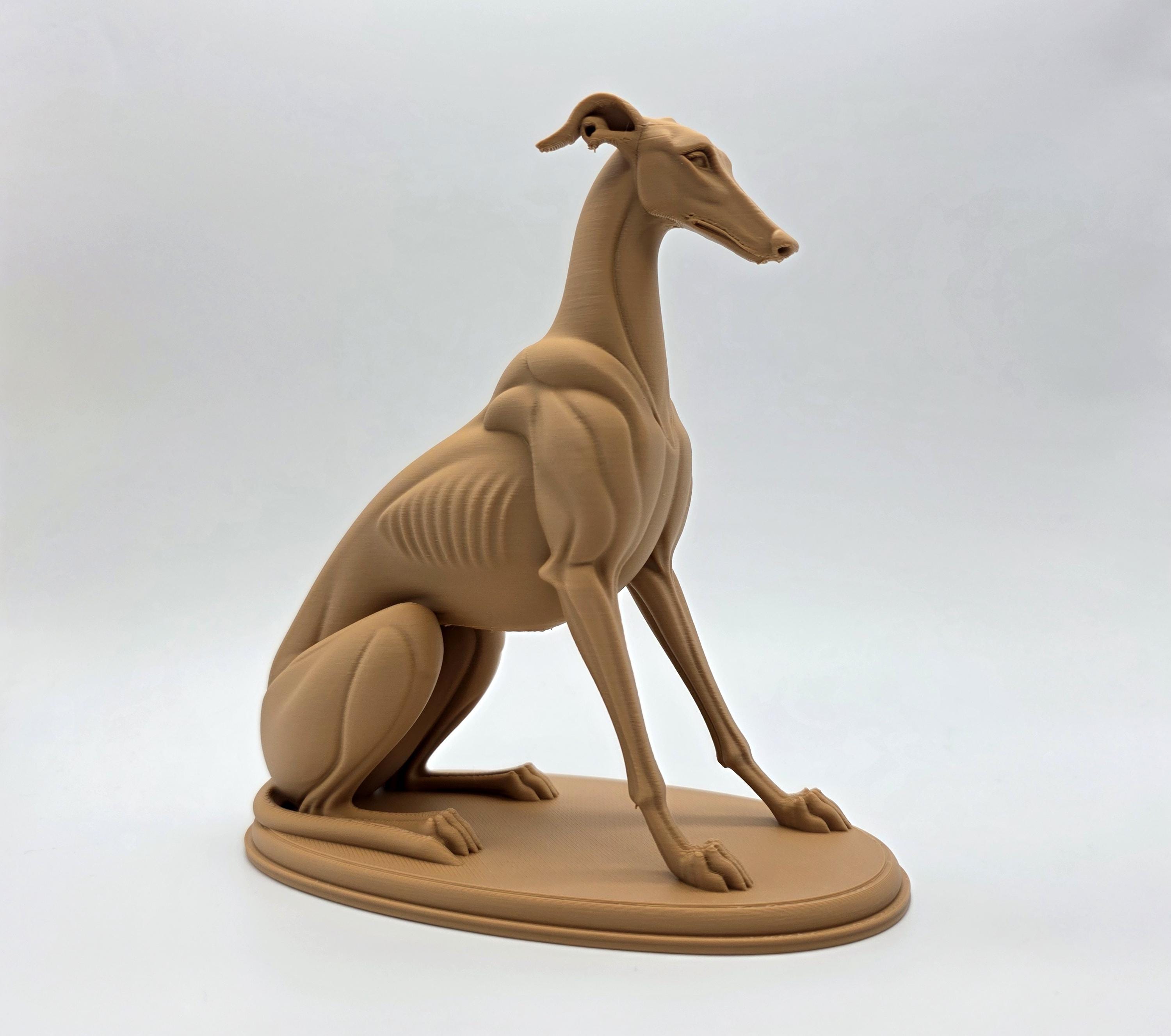 Realistic Seated Greyhound Sculpture 3D Printed Dog Tribute 6 Tall realistic-seated-greyhound-sculpture-3d-printed-dog-tribute-6-tall