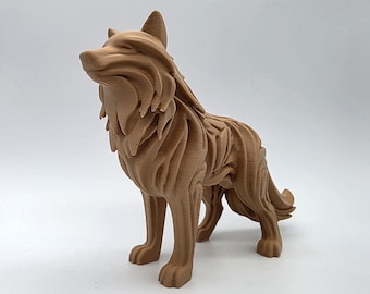 Standing Wolf Sculpture - 6" Long - 16 Colors Available