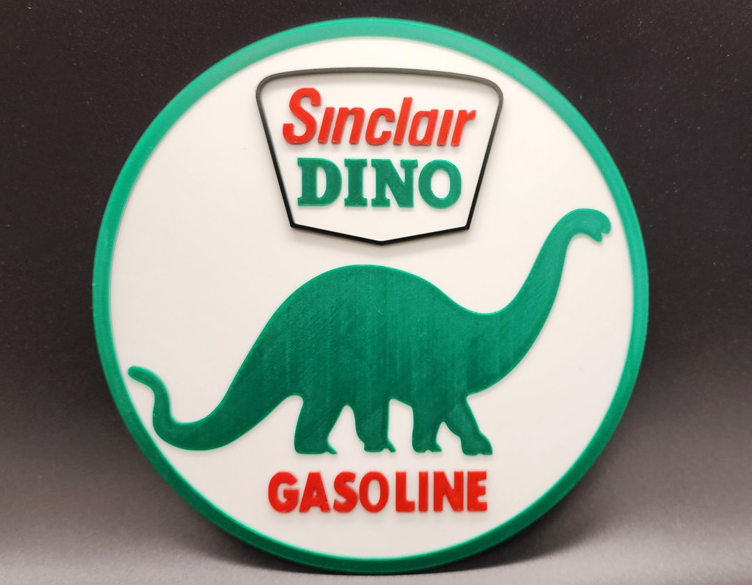Vintage Sinclair Dino Gas Sign - 3D Printed Wall Decor Classic Retro ...
