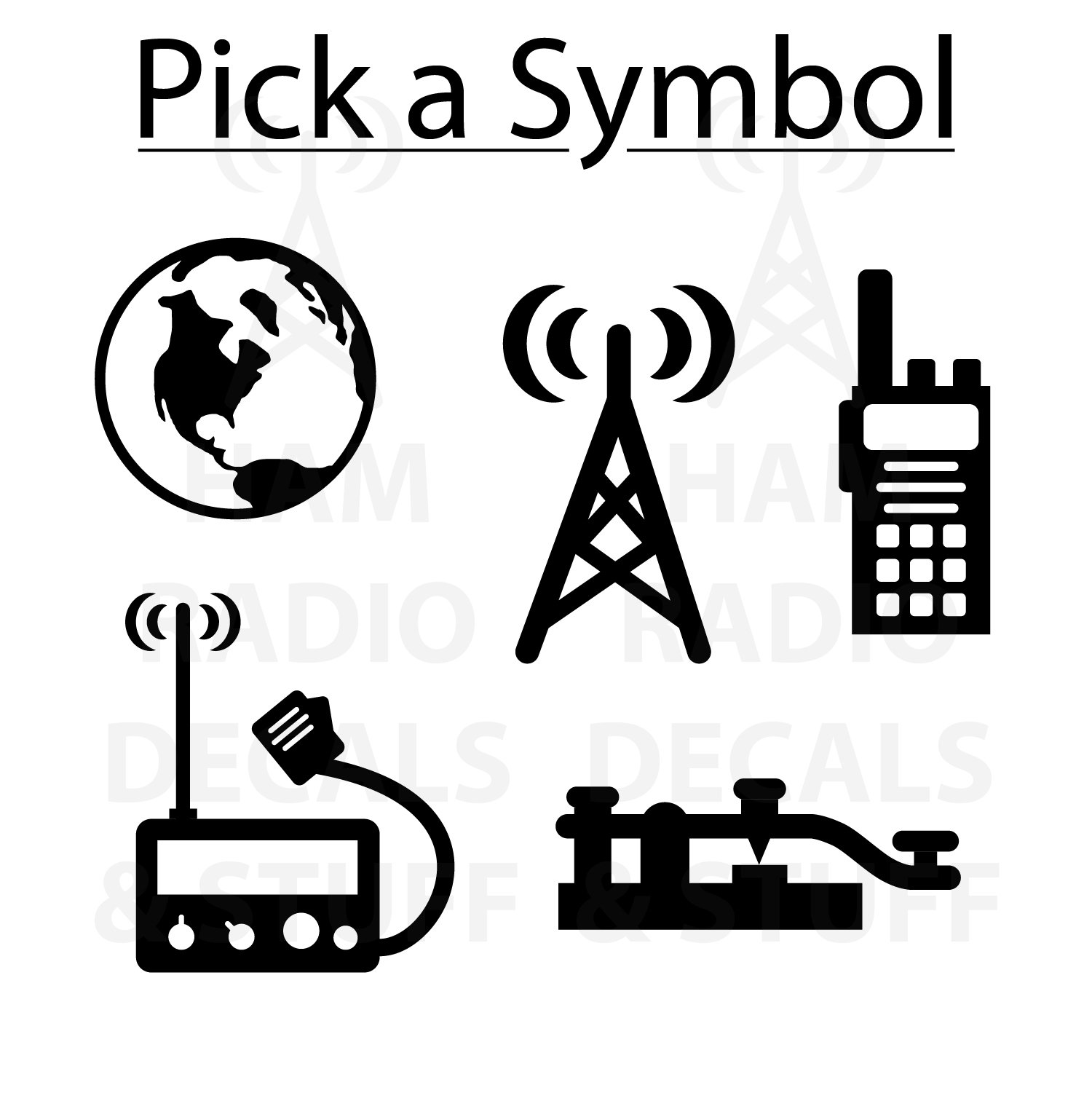 Custom Ham Radio Callsign with Symbol Car Vinyl Decal Sticker | Etsy