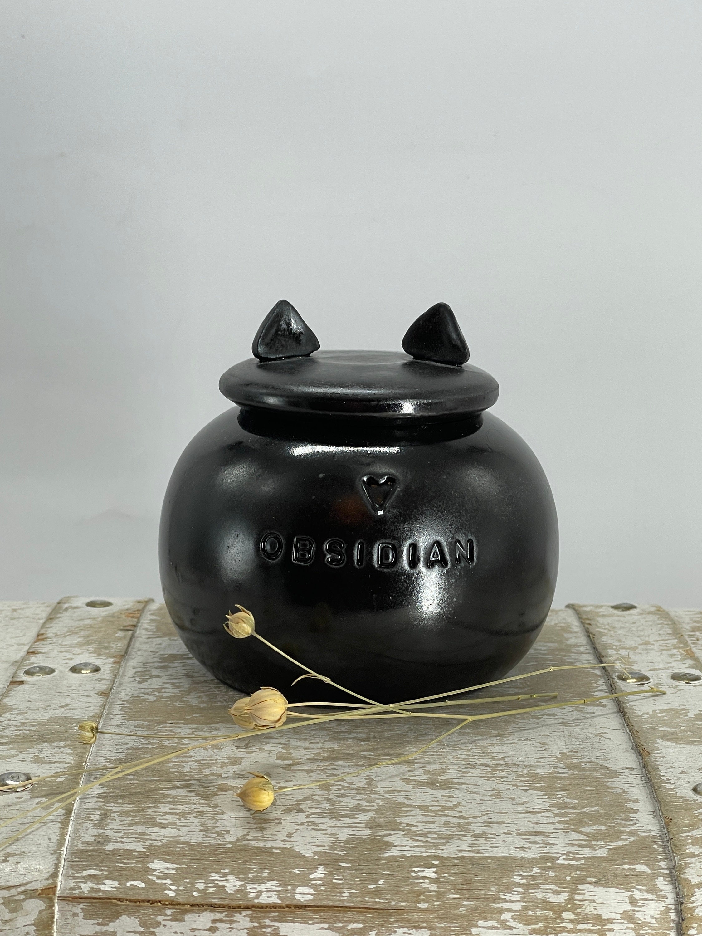 Black Cat Urn, Cat Urn, Pottery Cat Urn, Ceramic Cat Urn, Rainbow