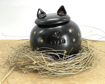 Star pet urn, golden star cat urn, black  pet urn, star night sky dog urn