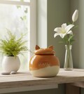 Orange Cat Pottery Urn, ginger cat urn, red tabby cat product logo