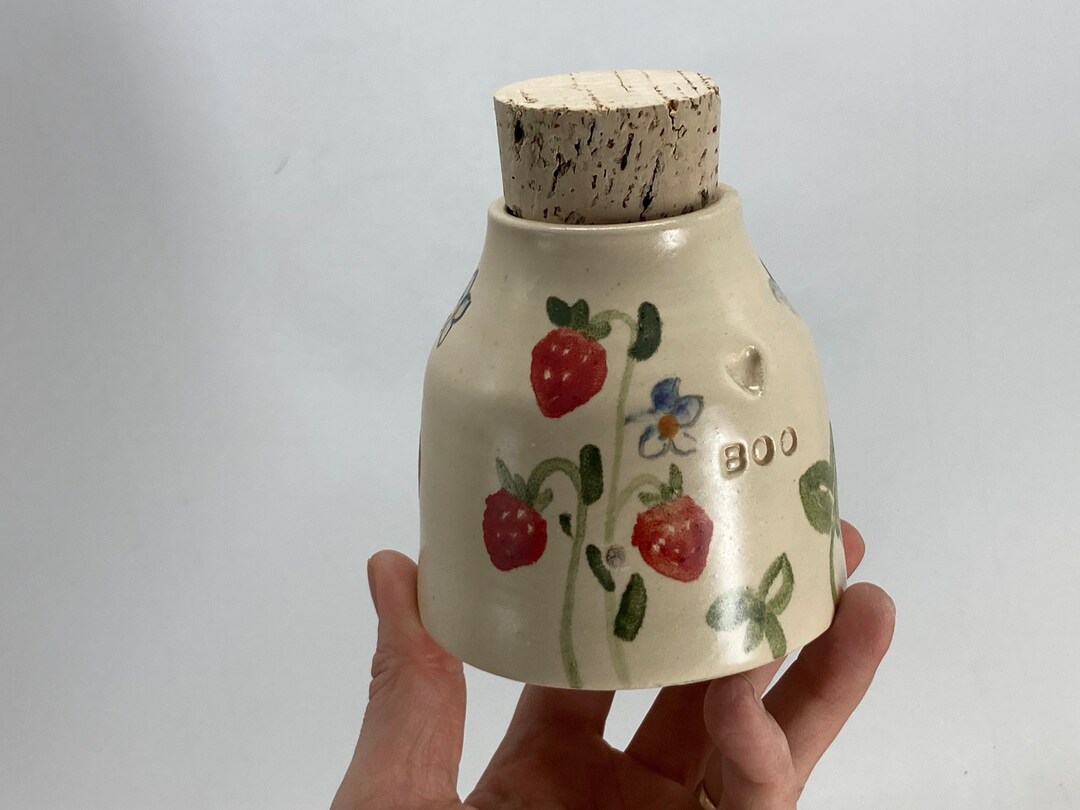 Strawberries, Pet Urn, Cat Urn, Pottery Urn for Animals, Floral Etsy