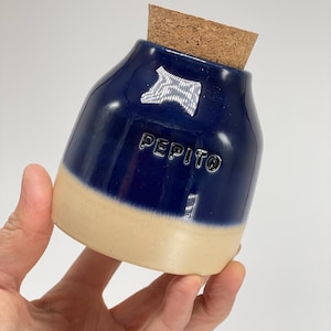 Blue Pottery Pet urn, dog urn, cat urn, ceramic urn for pet, deep blue