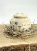 Forget me not  pet Urn, blue cat urn, blue small flowers, dog urn product logo