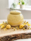 Light yellow Cat Urn, yellow dog urn, customised urns product logo
