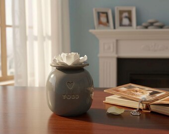 Gray cat urn, rose urn, gray dog urn, exclusive urn