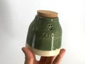 Green Pottery Pet urn, dog urn, cat urn, ceramic urn for pet, green eyes product logo