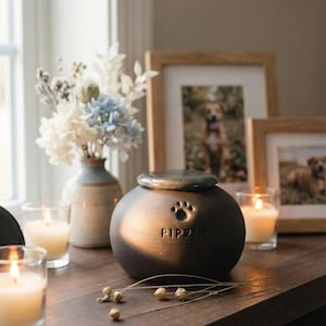 Black dog Urn, black cat urn, black labrador urn