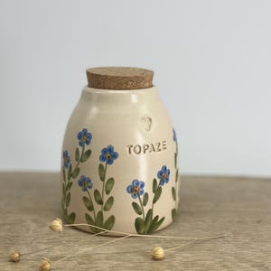 Urna para gatos con forma de no me olvides, urna para perros con forma de flor azul, pequeñas flores azules