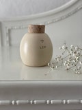 White simple pet urn, cat urn, pottery urn, pottery urn, handmade urn product logo