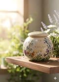 Hand-Painted Floral Ceramic Urn, Wildflower Memorial Jar with Name, Small Keepsake Urn for Ashes product logo