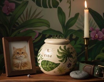 Jungle pet urn, exotic cat urn, chameleon, lizard, snake