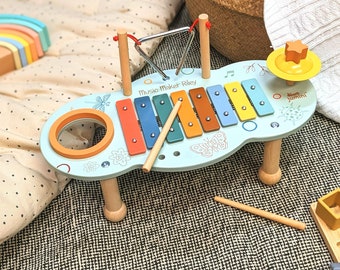 Personalised Music Table • Mini Musician • Wooden Instruments • Personalised Wooden Toy • Toddler Christmas Gift  • Toddler Birthday Gift