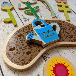 Personalised Wooden Toy Toddler Birthday Toddler Christmas Gift Flower Garden Educational Toy Toddler Birthday Gift Flower girl image 5