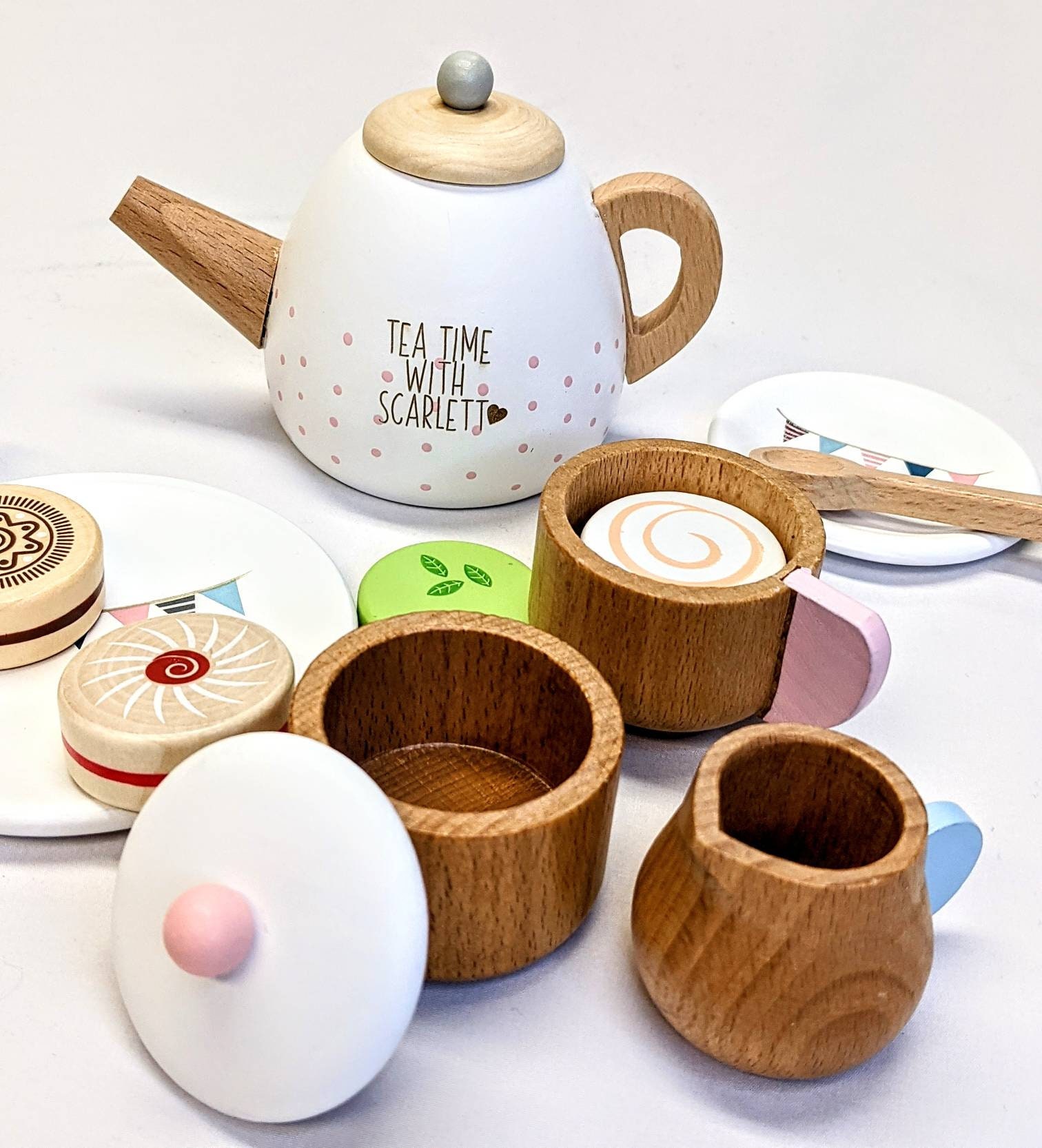 Personalised Wooden Tea Set Tea Service Set Wooden Toy Etsy UK