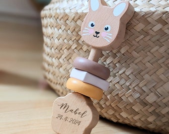 Personalised Wooden Toy • Wooden Baby Toy • Personalised Baby Gift • 1st Birthday  • Baby Rattle  • Toddler Birthday • New Baby Gift •