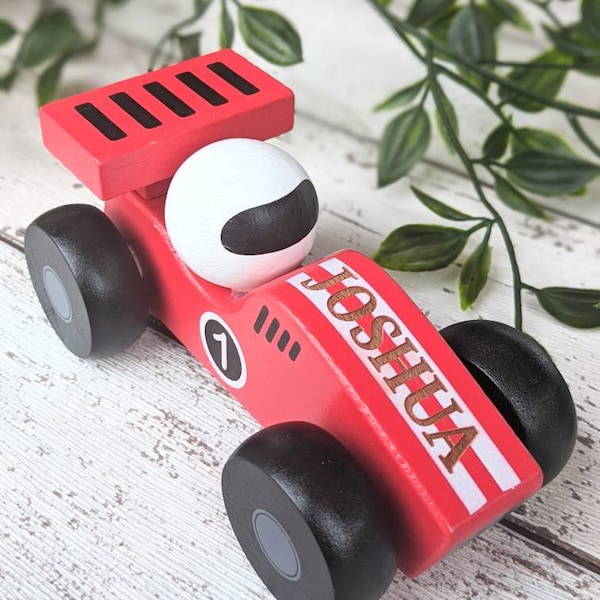 Wooden Car Toy • Personalised Wooden Toy • Racing Car • 1st Birthday • Stocking Filler  • Toddler Birthday Gift • 2nd Birthday •
