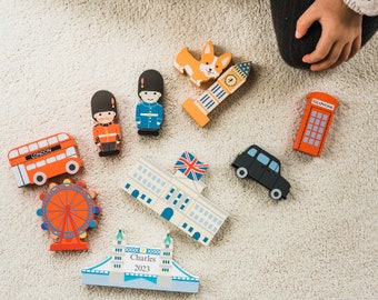 Personalised Wooden Toy • Kids Games • Wooden Toy • 1st Birthday Present • Stacking Game • Coronation Gift • London Toy • 2nd Birthday •