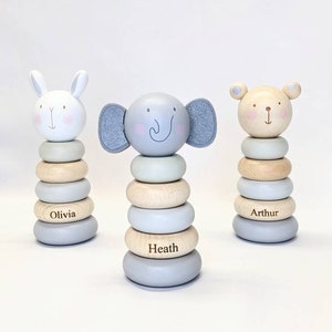 Personalised Stacking Toy • Wooden Toy • Baby Toy • Christening • Ring Stacker• Mini Stacking Toy • 1st Birthday • Small Toy • toddler