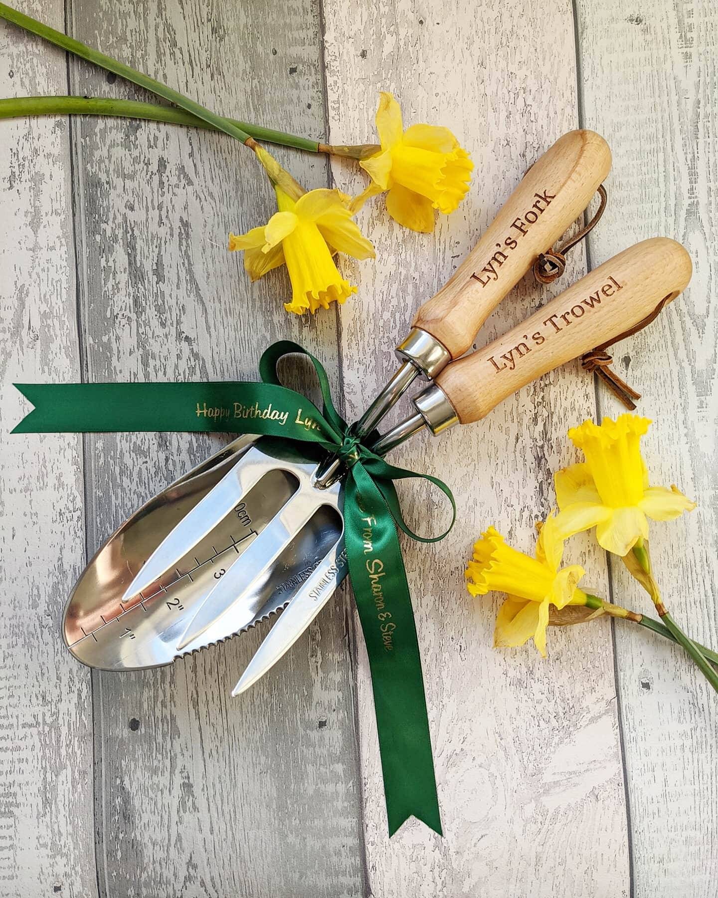 Personalised Garden Tool Set Fork Trowel Set Retirement