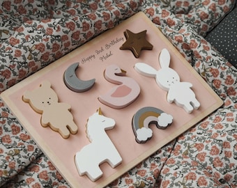 Personalised Puzzle • Kids Games • Wooden Toy • Baby Puzzle • 2nd Birthday Present • Unicorn Toy • Toddler Christmas Gift • Scandi Toy