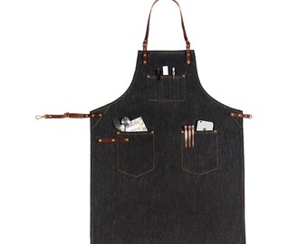 denim apron midi dress