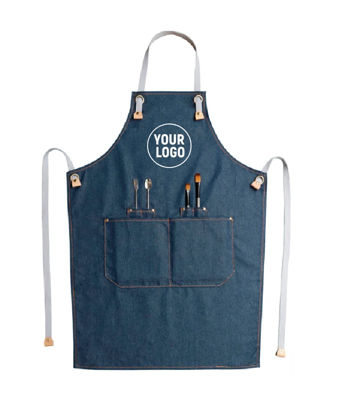Personalized Unisex Denim Aprons for Restaurant,bakery,cafe, Kitchen