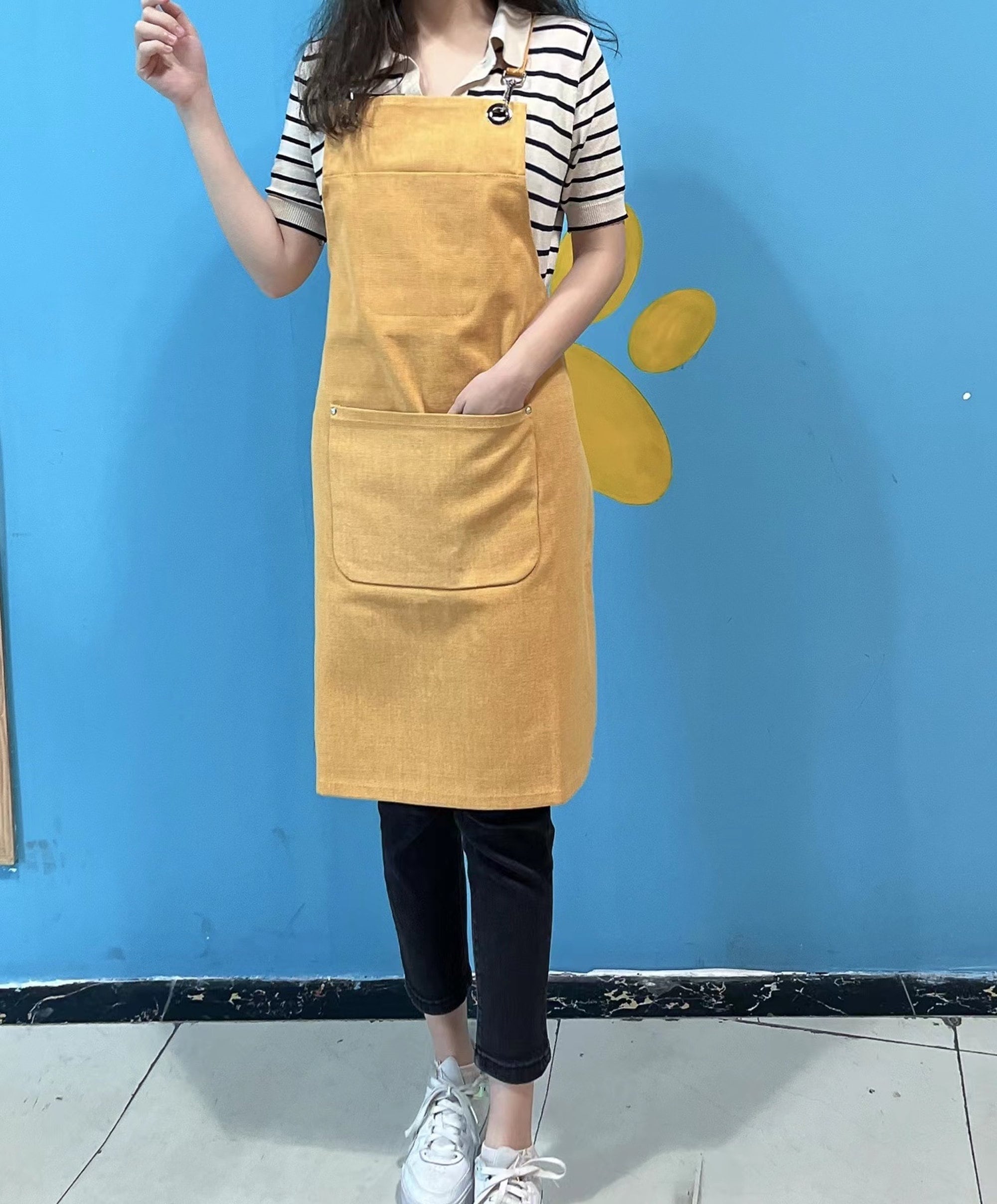 Utility Water Resistant Canvas Nail Tech Apron, Professional Florist Nails Tech Salon Aprons For Women