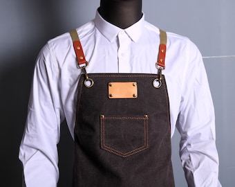 Restaurant personnalisé hôtel boutique serveur serveuse restauration barista boulanger uniforme tabliers en toile avec porte-serviette pour femmes hommes cadeau