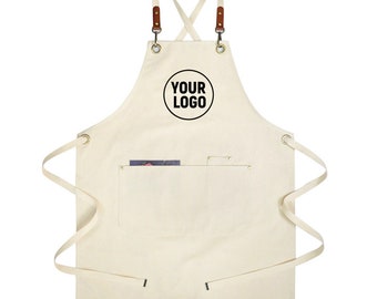 Utility Personalized Water Resistant Cotton Cross Back Full Apron With Pockets,Light Weight Aprons Gift