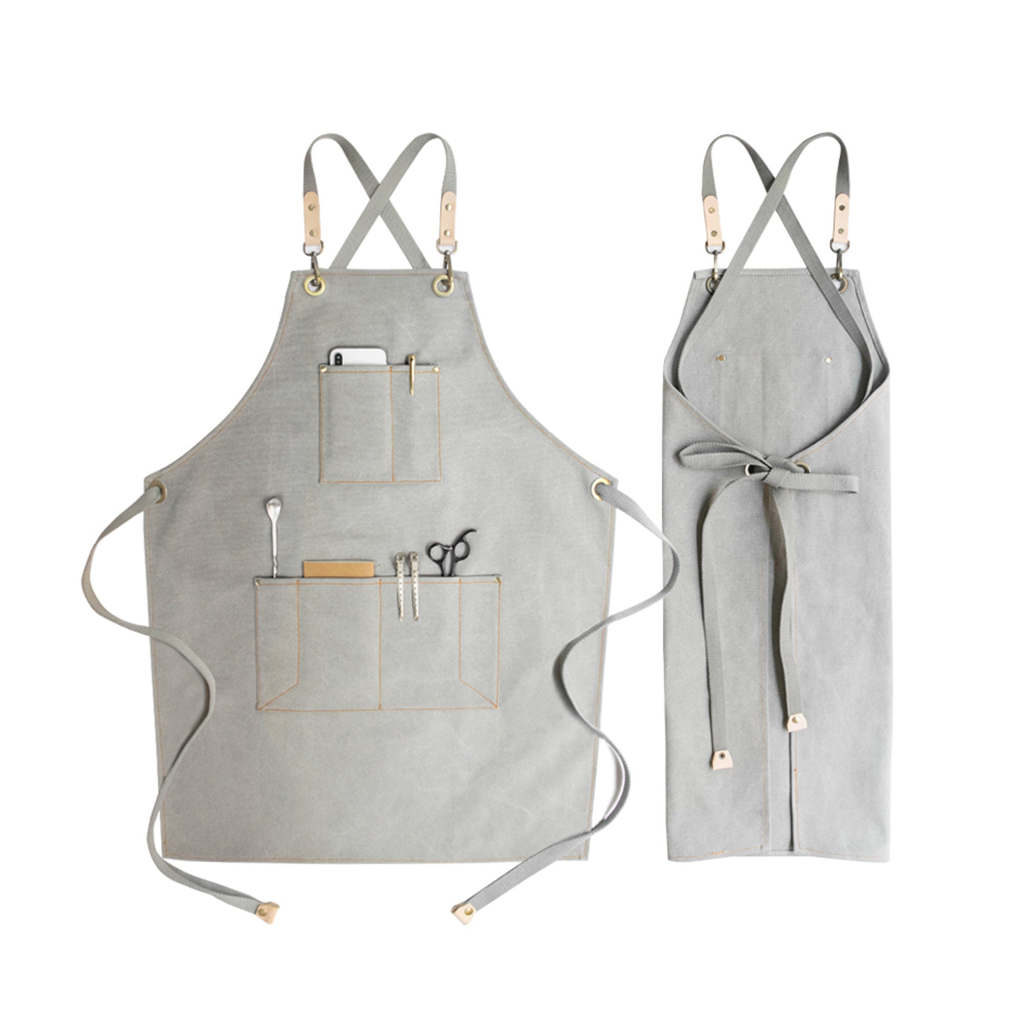 Canvas Work Apron With Pockets for Men and Women Etsy UK
