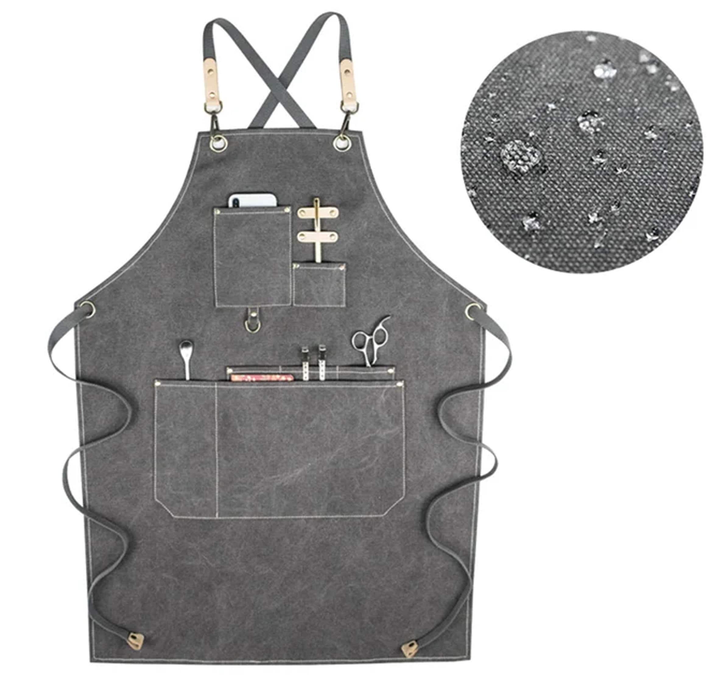 Water Resistant Barber Hairstylist Hair Stylist Hairdresser Canvas Aprons,Best Gifts Work Shop Apron For Women With Pockets