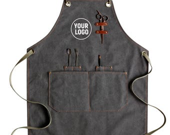 Personalized Uli Canvas Cross Back Apron: Logo Custom, Restaurant, Bakery,Teacher Aprons